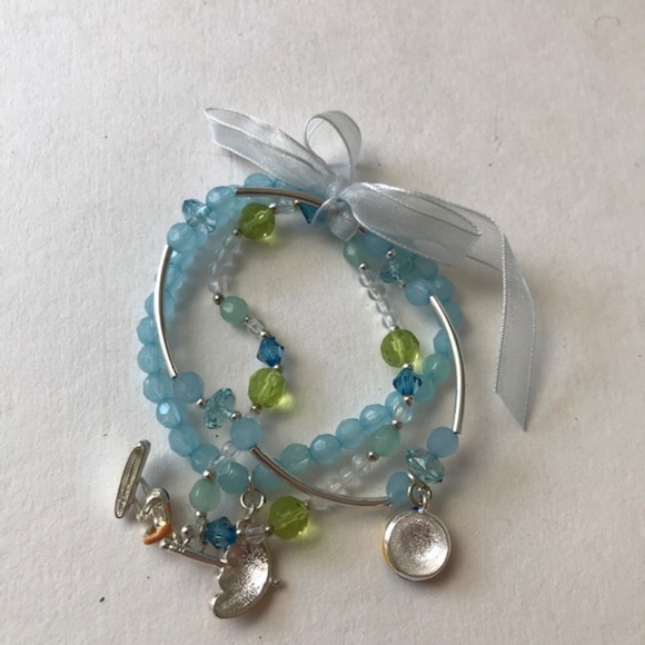 Beach Balls Stretch Bracelets Set of 3 Surfer Girl - Picture 8 of 8